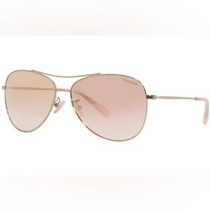 COACH Women's Light Gold Pilot Sunglasses